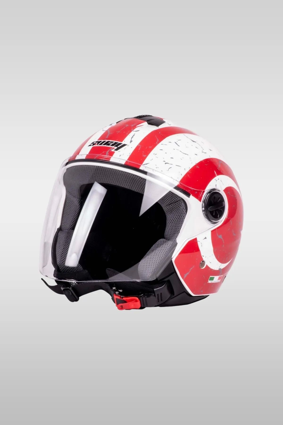 Sw 715 Türk Bayraklı Yarım Motosiklet Kaskı